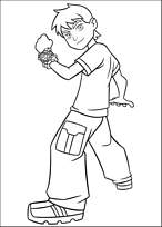 coloriage ben 10 poing en avant